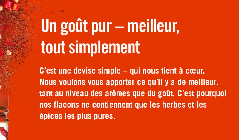 Herbes et épices de qualité