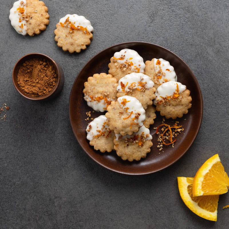 Zimt-Orangen Shortbread mit Mandeln