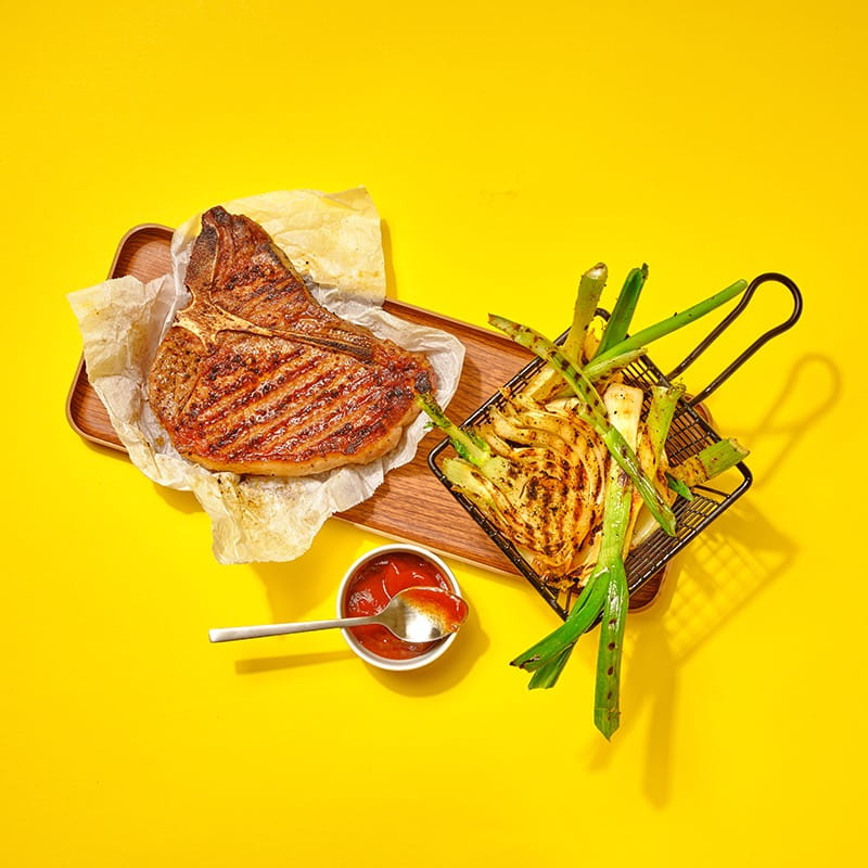 T-Bone-Steak mit Grillgemüse