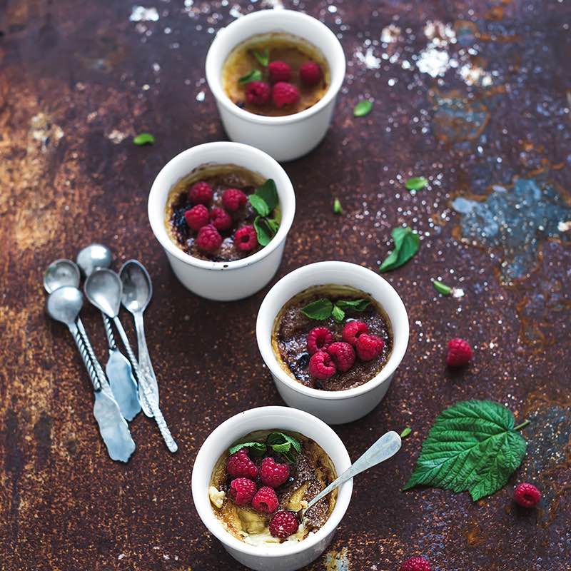 Pommes et framboises caramélisées