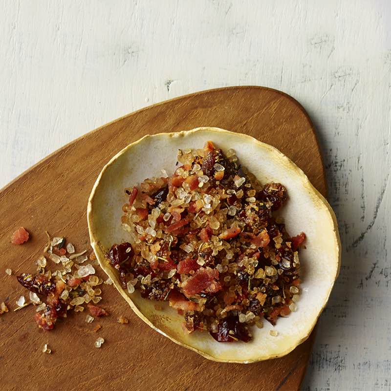 Sel à la griotte au bacon et au thym